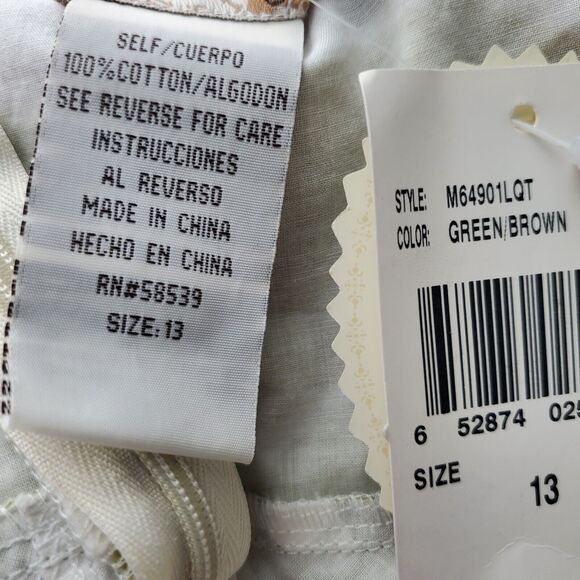 Speechless Juniors Size 13 Floral Green/Brown Dress Empire Waist Tie Back New - Picture 3 of 5